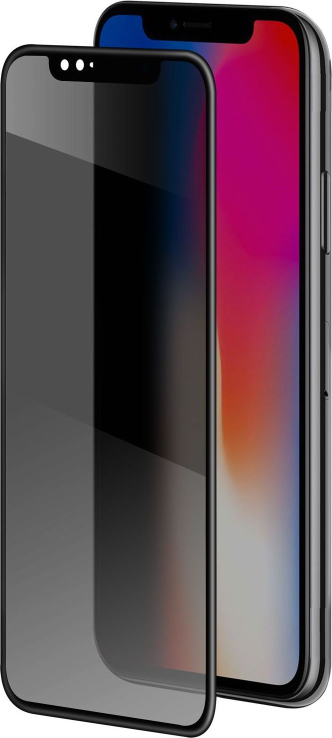 Ochranné tvrzené sklo Clearo Privacy 3D pro Apple iPhone X / XS (sklo do hran displeje), ztmavovací efekt, černé