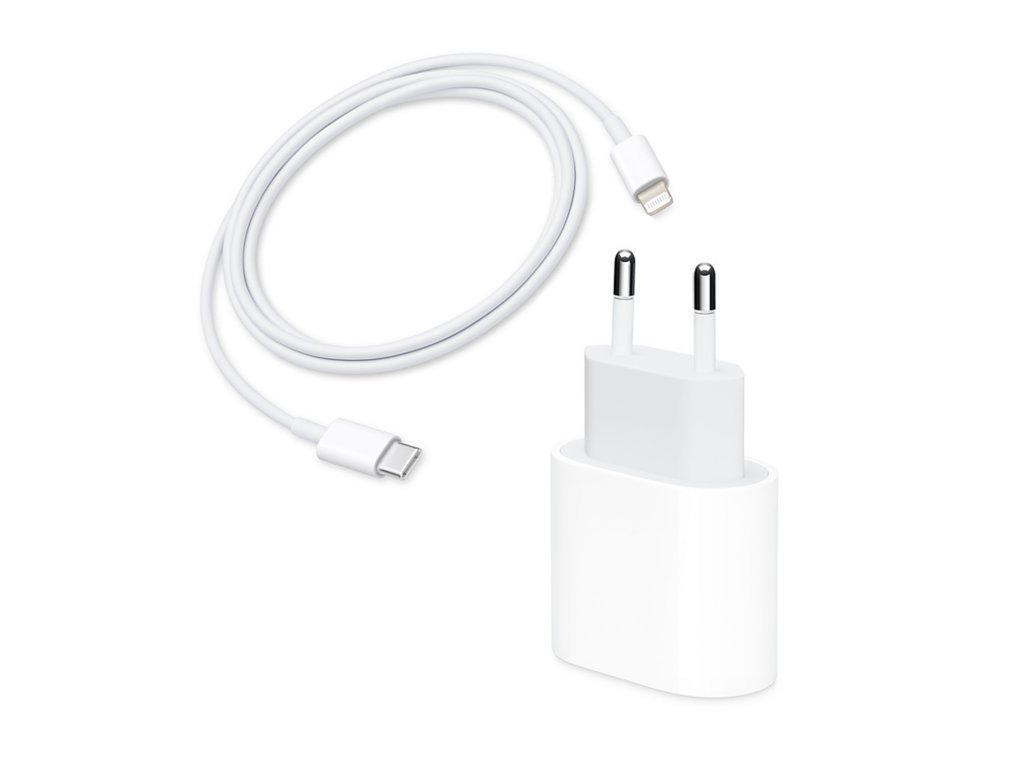 Rychlonabíječka sada 2v1 - 18W PD - USB-C adaptér + USB-C kabel Lightning 1m pro iPhone