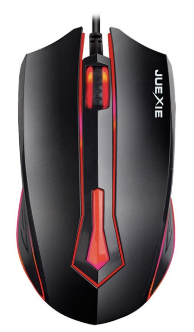 Herní myš JueXie s RGB podsvícením - 1000 DPI, černá