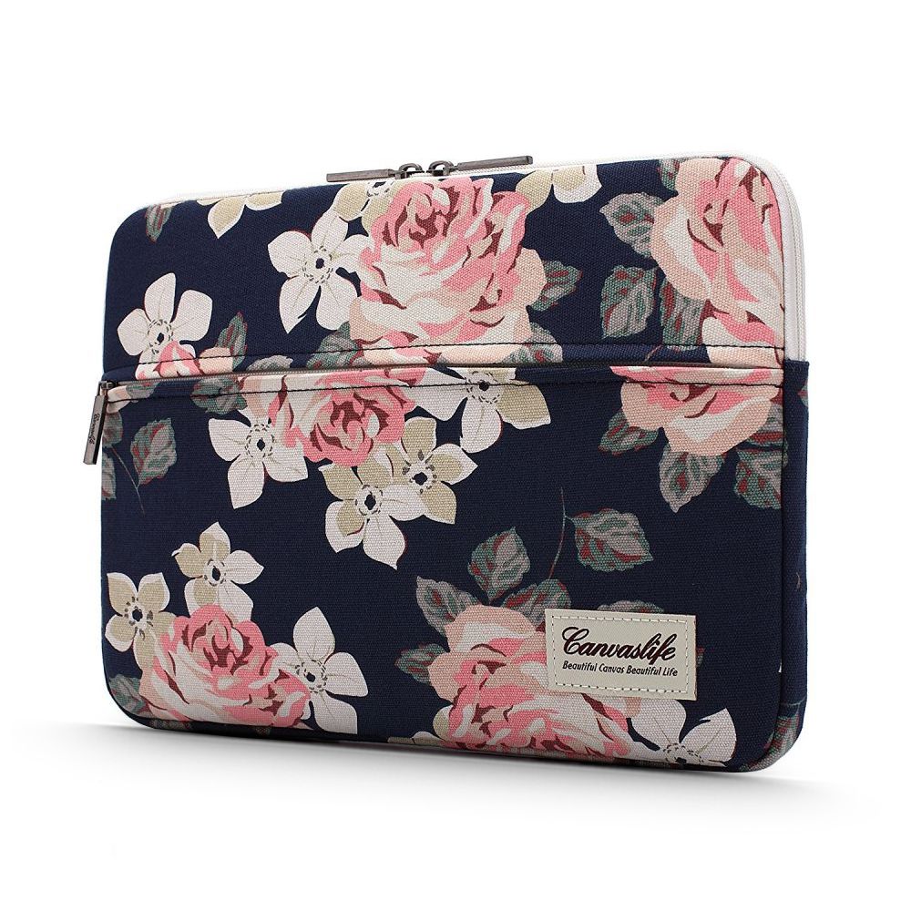 Pouzdro na MacBook / notebook - CANVASLIFE, 13"-14" Briefcase Navy Rose