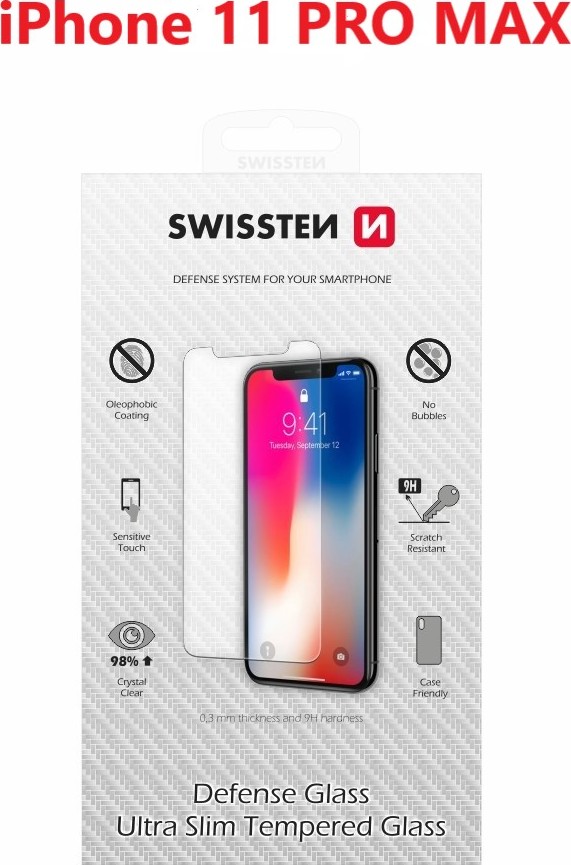 OCHRANNÉ TEMPEROVANÉ SKLO SWISSTEN PRO APPLE IPHONE 11 PRO MAX RE 2,5D