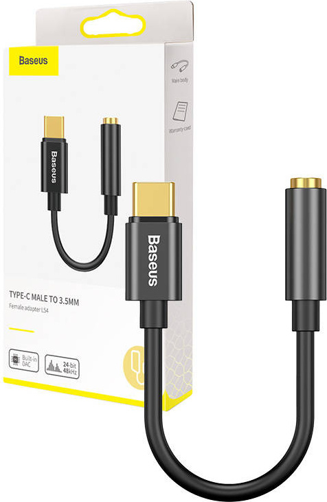BASEUS ADAPTER TYPE-C TO JACK 3.5MM BLACK