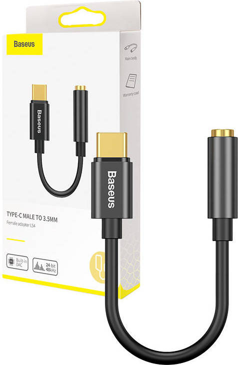 Zvukový adaptér Baseus L54 USB-C mini jack 3,5 mm - černý