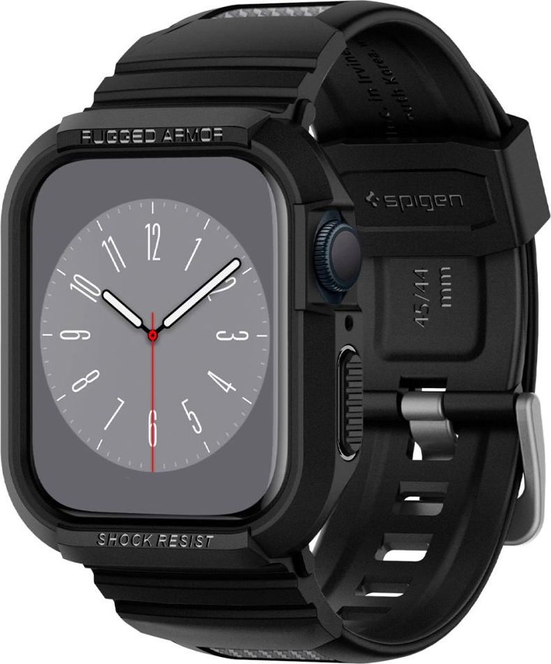SPIGEN RUGGED ARMOR ”PRO” APPLE WATCH 4 / 5 / 6 / 7 / 8 / 9 / SE (44 / 45 MM) BLACK