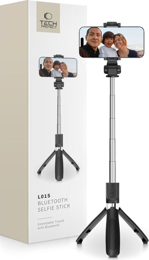 TECH-PROTECT L01S BLUETOOTH SELFIE STICK TRIPOD BLACK