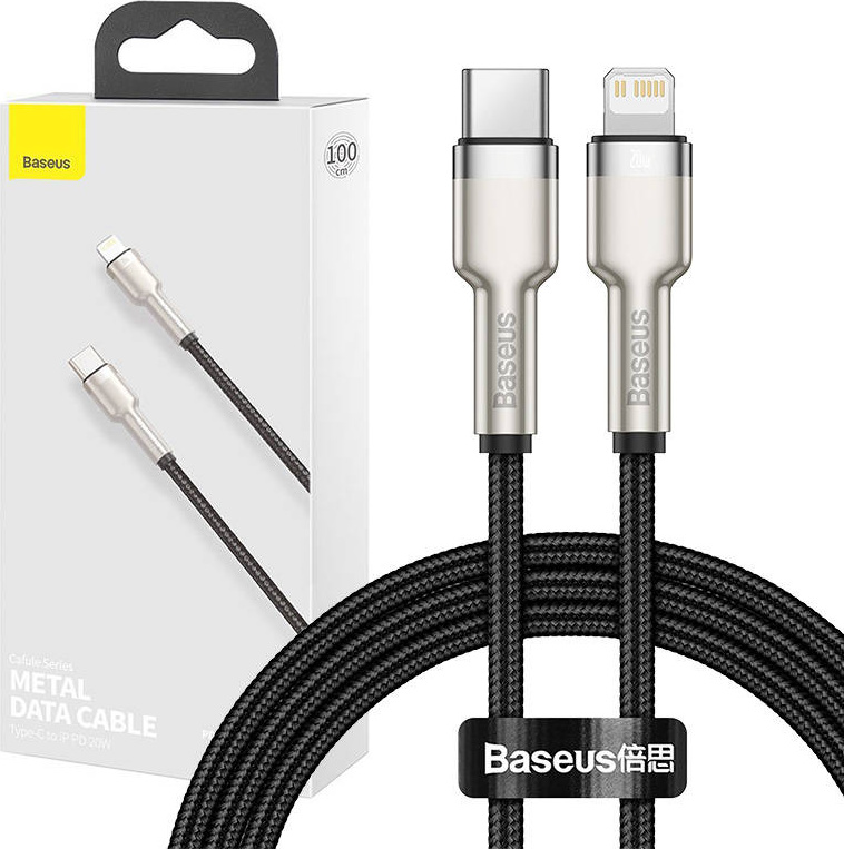 Baseus Cafule Metal Series Datový Kabel USB-C - Lightning 20W 1m Black