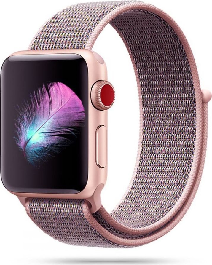 TECH-PROTECT NYLON APPLE WATCH 4 / 5 / 6 / 7 / 8 / 9 / SE (38 / 40 / 41 MM) PINK SAND