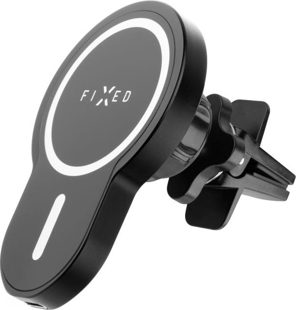 Držák s bezdrátovým nabíjením FIXED MagClick s podporou uchycení MagSafe, 15W, černý