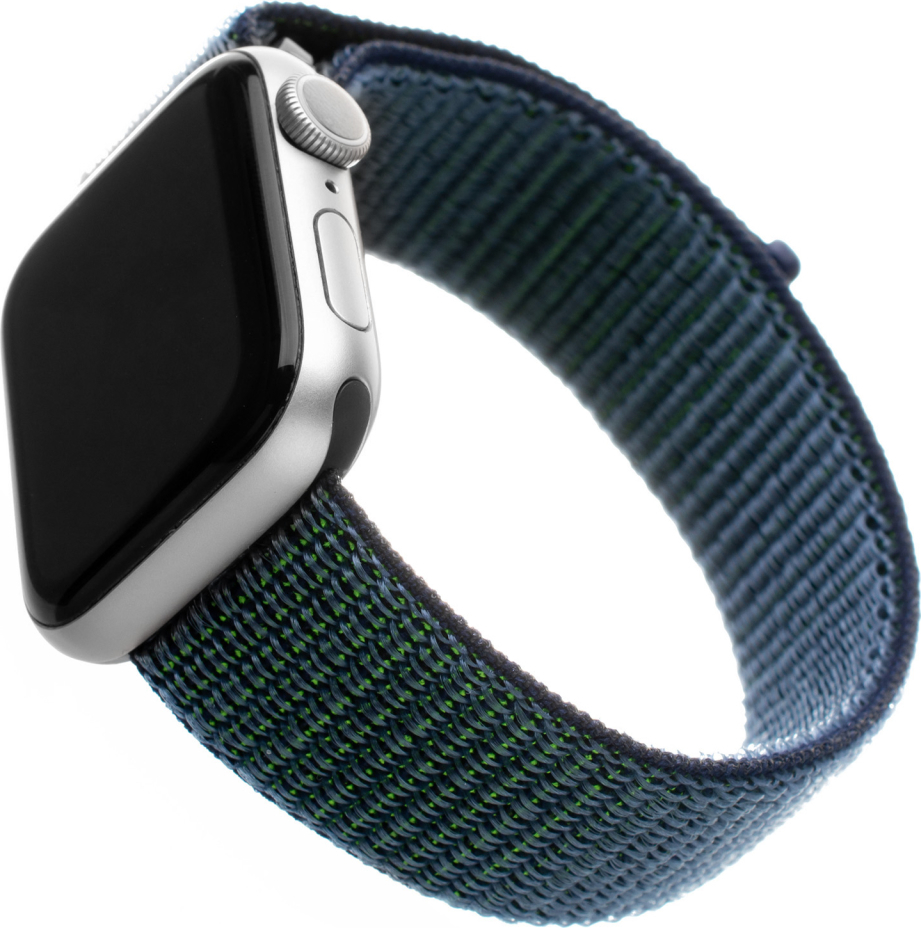 Nylonový řemínek FIXED Nylon Strap pro Apple Watch 42/44/45/46/49mm, temně modrý