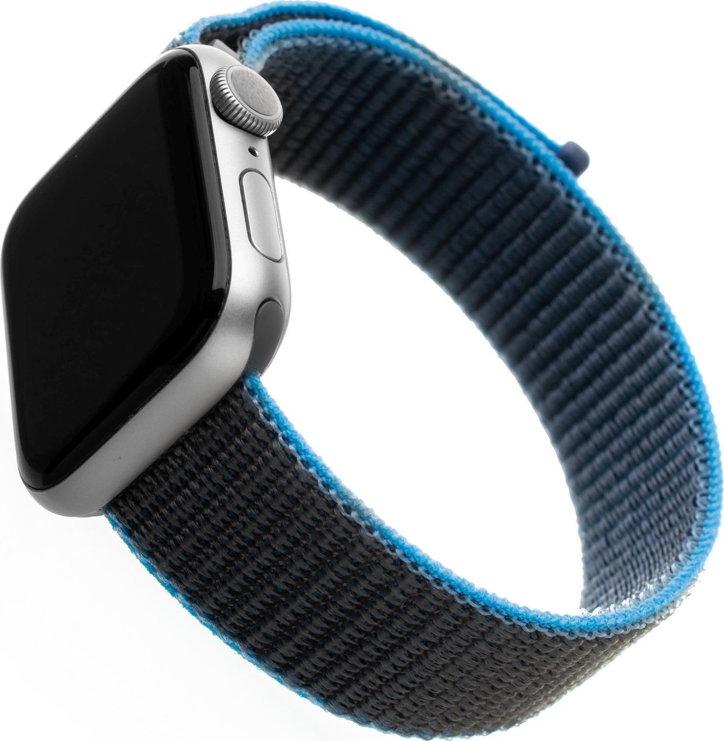 Nylonový řemínek FIXED Nylon Strap pro Apple Watch 42/44/45/46/49mm, šedomodrý