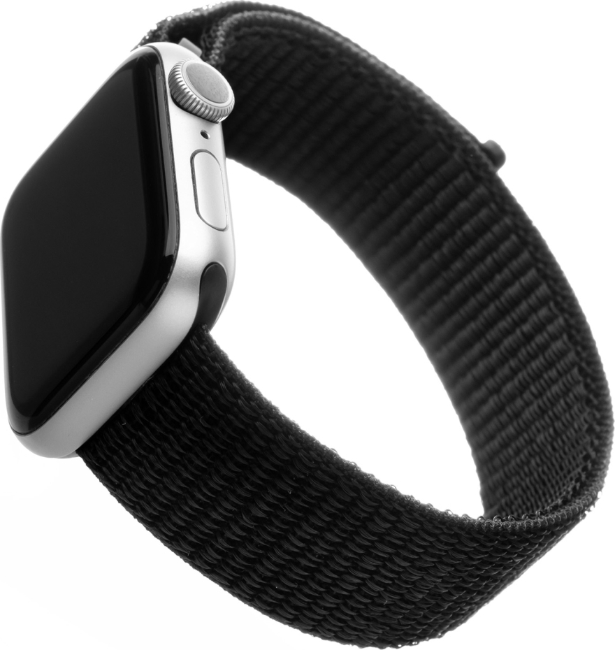 Nylonový řemínek FIXED Nylon Strap pro Apple Watch 42/44/45/46/49mm, černý