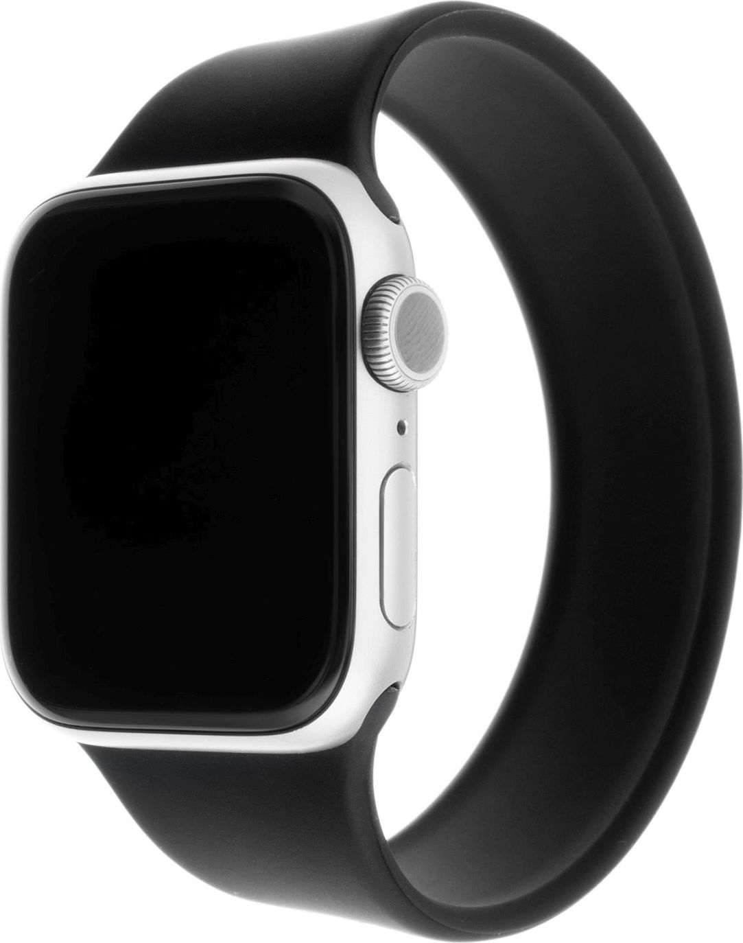 Elastický silikonový řemínek FIXED Silicone Strap pro Apple Watch 42/44/45/49mm, velikost S, černý