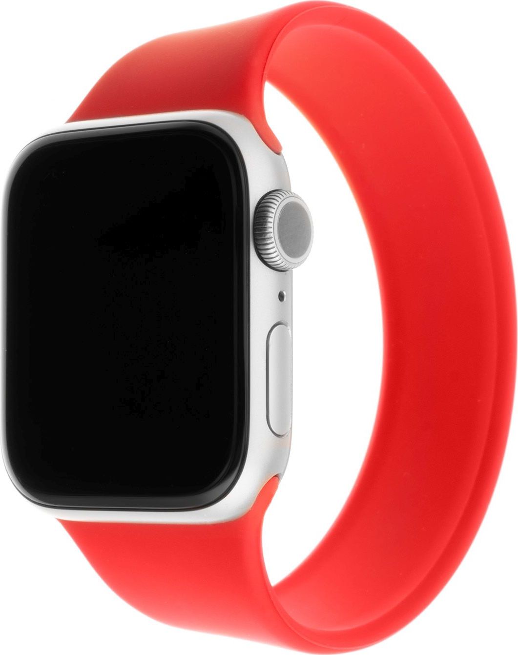 Elastický silikonový řemínek FIXED Silicone Strap pro Apple Watch 42/44/45/49mm, velikost XS, červený