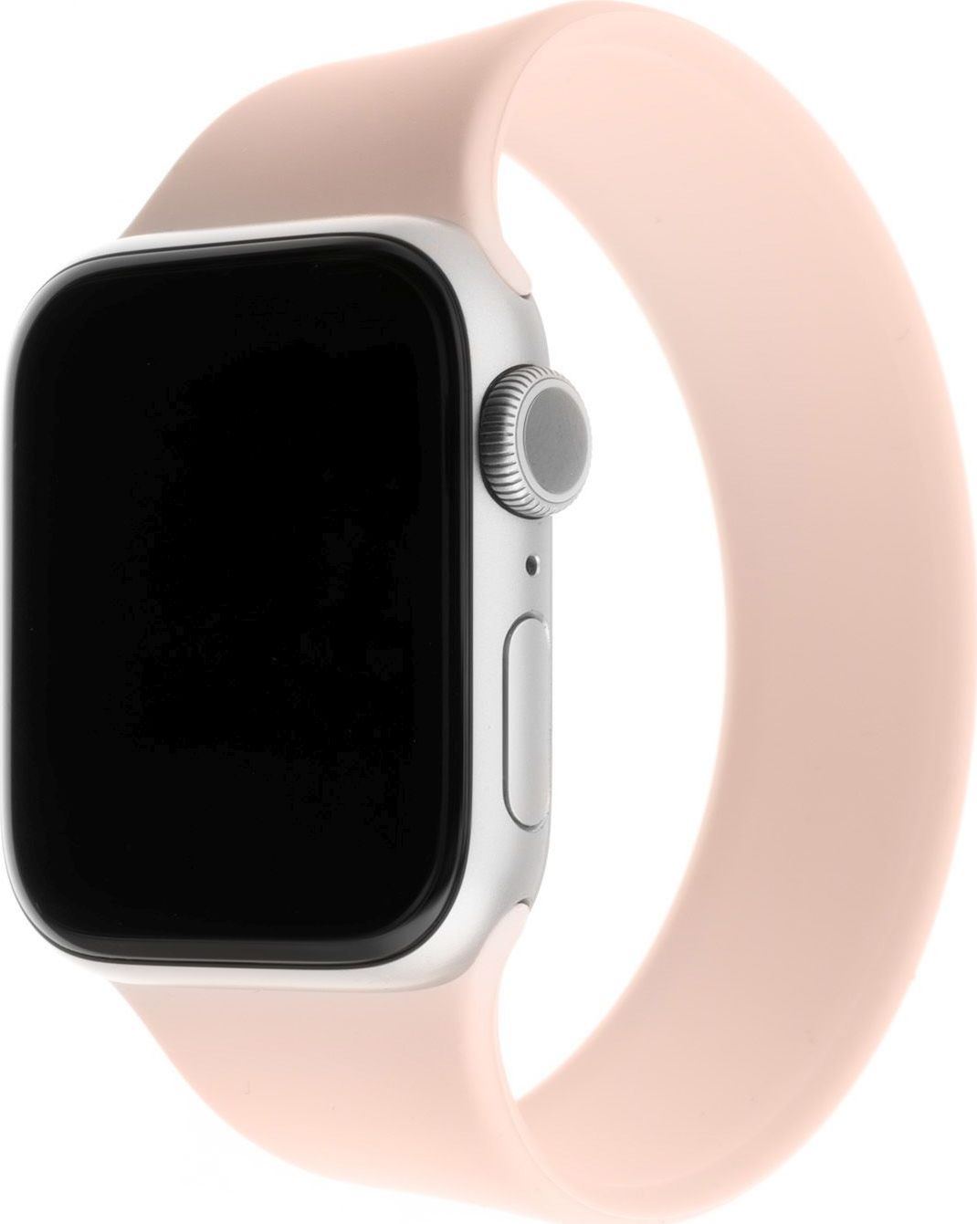 Elastický silikonový řemínek FIXED Silicone Strap pro Apple Watch 42/44/45/46/49mm, velikost S, růžový