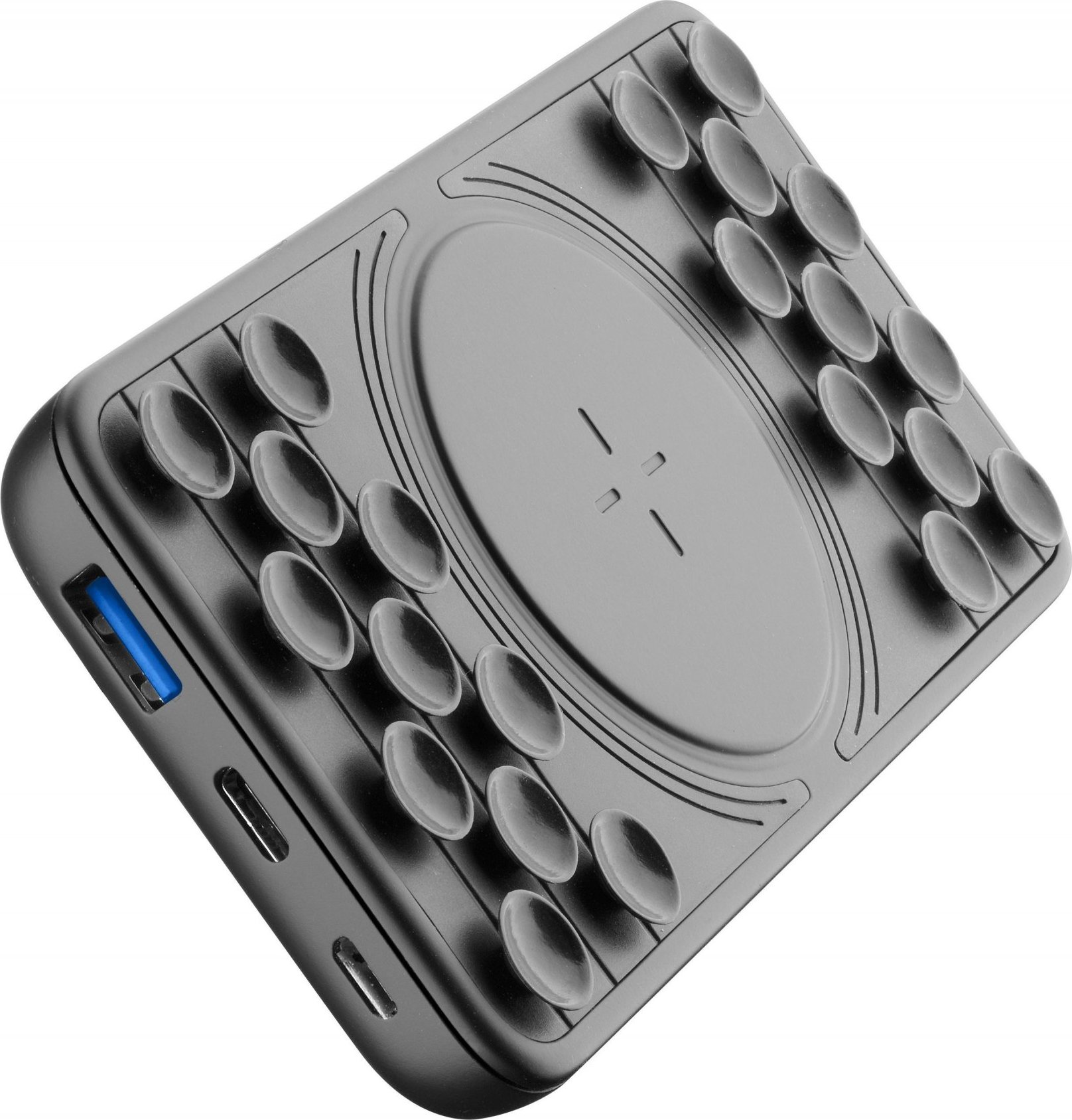 Powerbanka Cellularline Octopus Wireless Powerbank s bezdrátovým nabíjením a přísavkami, 10 000 mAh, černá