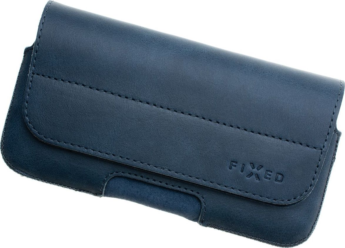 Horizontální kožené pouzdro FIXED Posh se zavíráním, velikost 6XL, modré