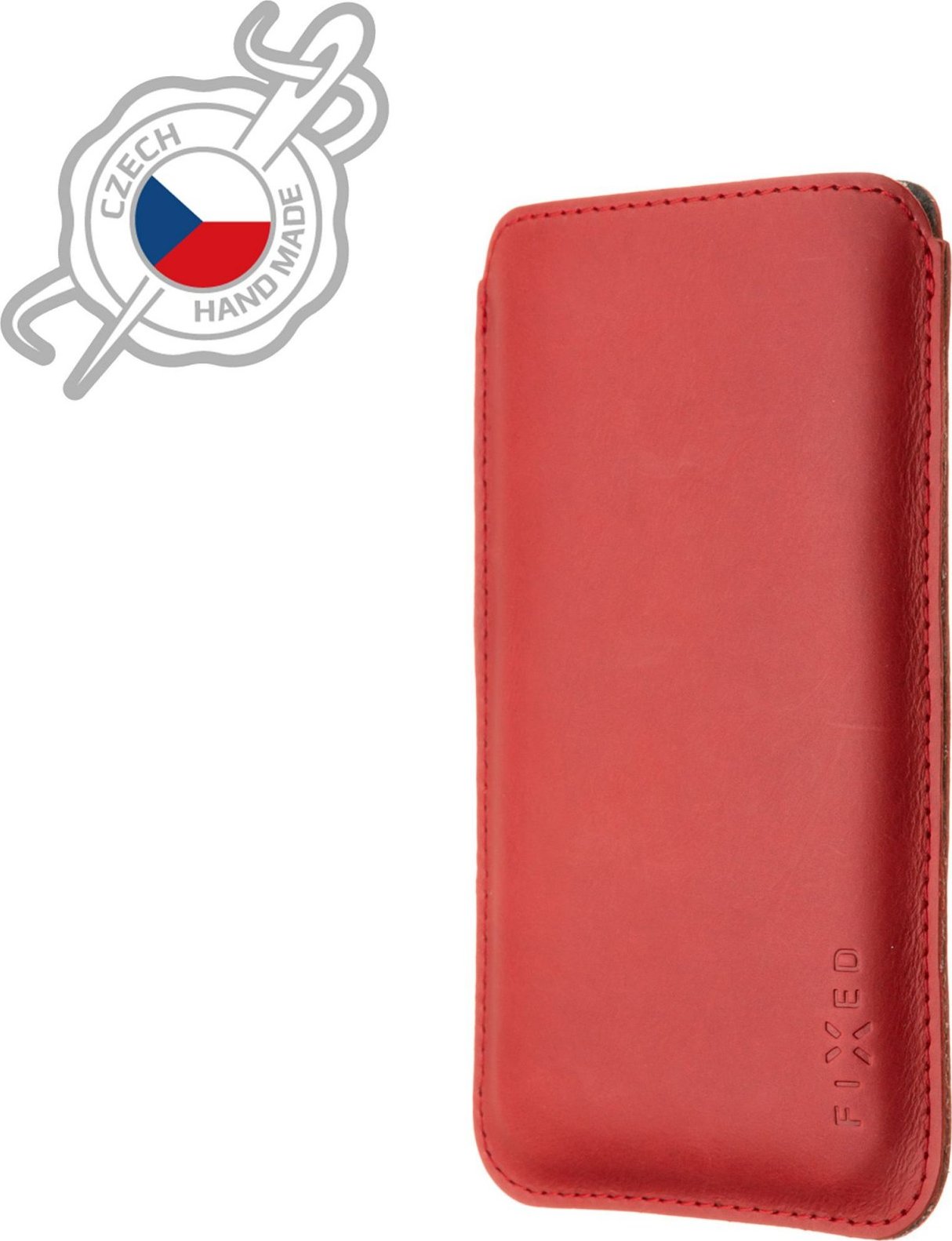 Tenké pouzdro FIXED Slim vyrobené z pravé kůže pro Apple iPhone 12/12 Pro/13/13 Pro, červené