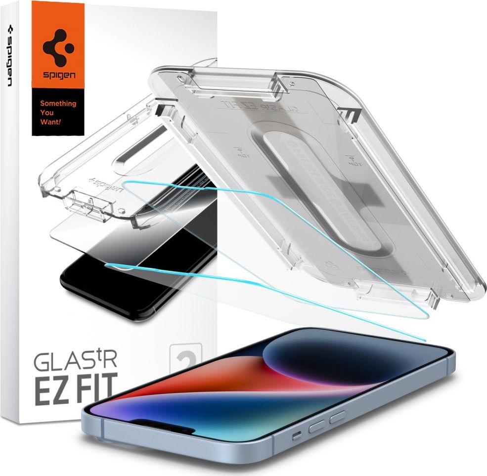 Tvrzené sklo Spigen tR EZ Fit, t.s.o. 2 Pack - iPhone 13/13 Pro/14/16E