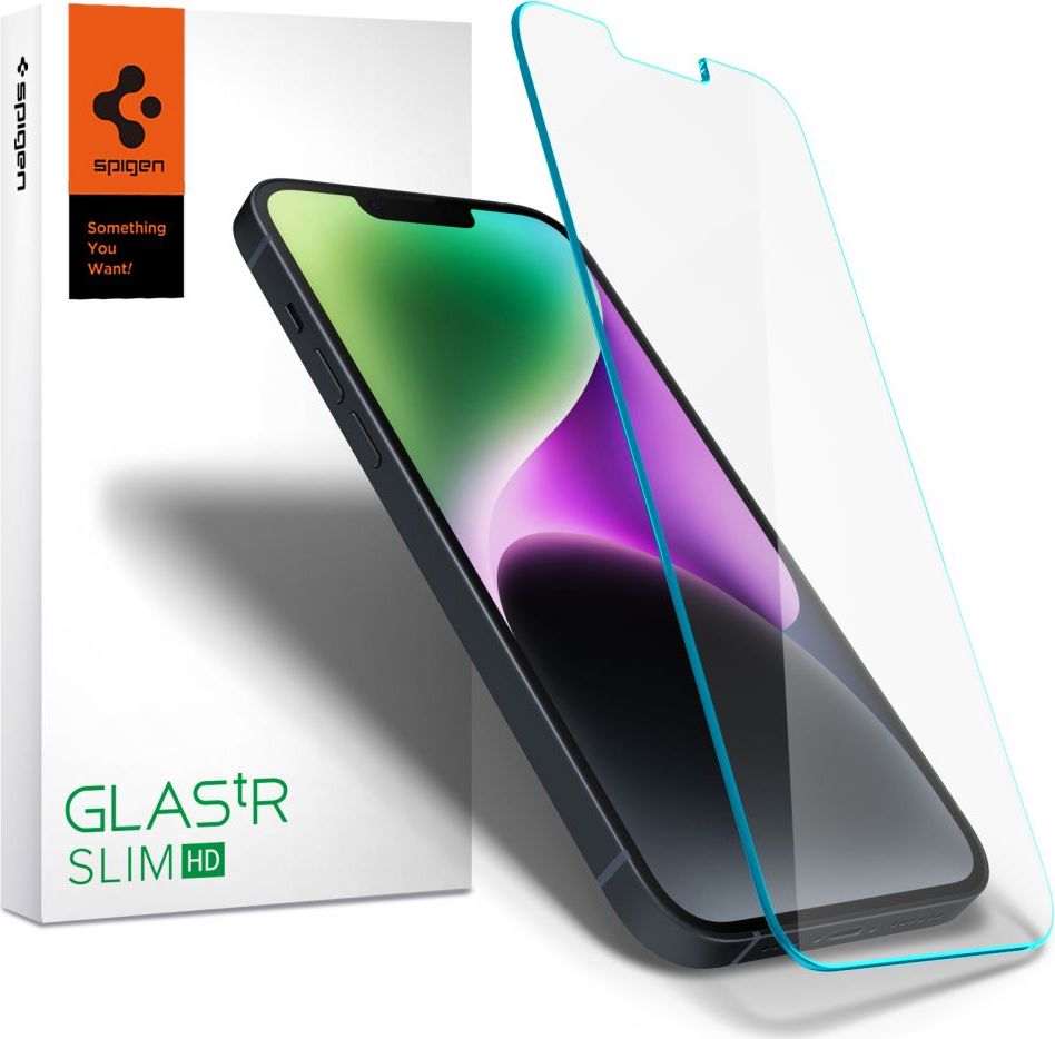 Tvrzené sklo SPIGEN GLAS.TR SLIM IPHONE 13 / 13 PRO / 14 / 16E CLEAR