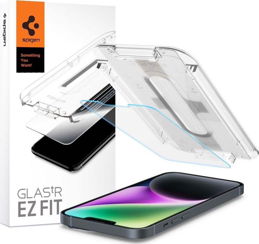 Tvrzené sklo SPIGEN GLAS.TR ”EZ FIT” IPHONE 13 / 13 PRO / 14 / 16E CLEAR