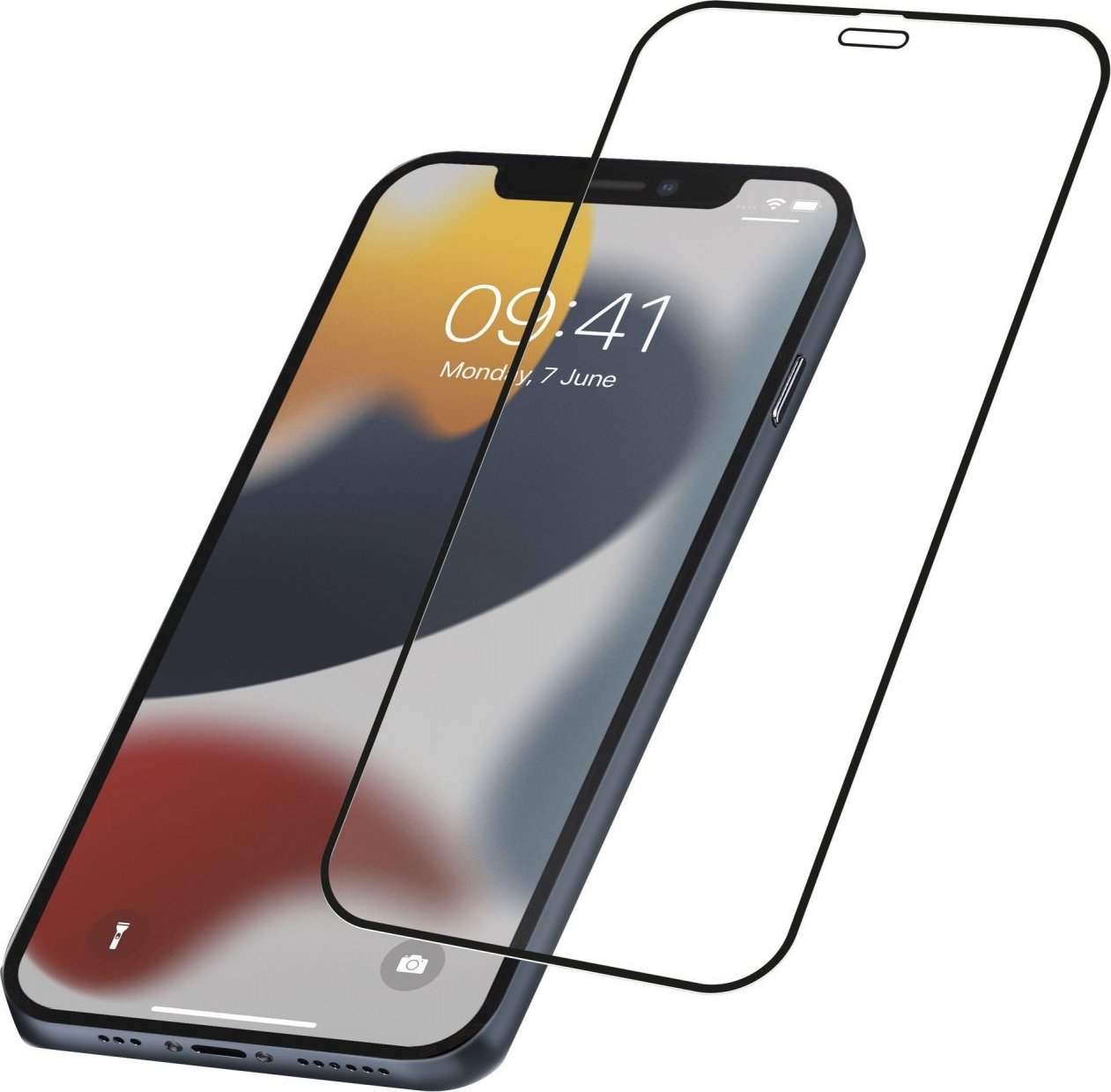 Ochranné tvrzené sklo pro celý displej Cellularline CAPSULE pro Apple iPhone 13 Mini, černé