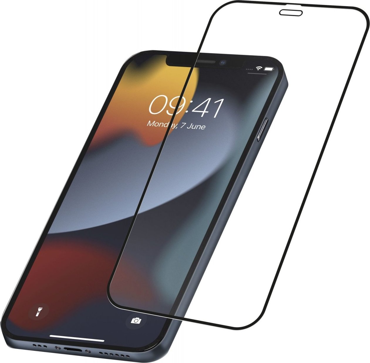Ochranné tvrzené sklo pro celý displej Cellularline CAPSULE pro Apple iPhone 13 Pro Max, černé