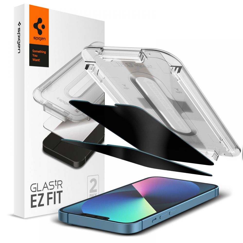 Tvrzené sklo SPIGEN GLAS.TR ”EZ FIT” 2-PACK IPHONE 13 / 13 PRO / 14 PRIVACY