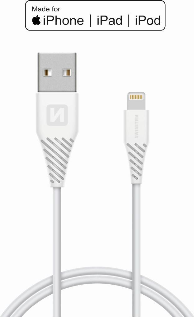Levně DATOVÝ KABEL SWISSTEN TPE USB / LIGHTNING MFi 1,2 M BÍLÝ