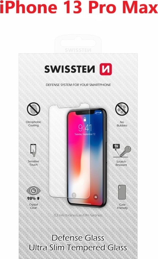 OCHRANNÉ TEMPEROVANÉ SKLO SWISSTEN PRO APPLE IPHONE 13 PRO MAX RE 2,5D