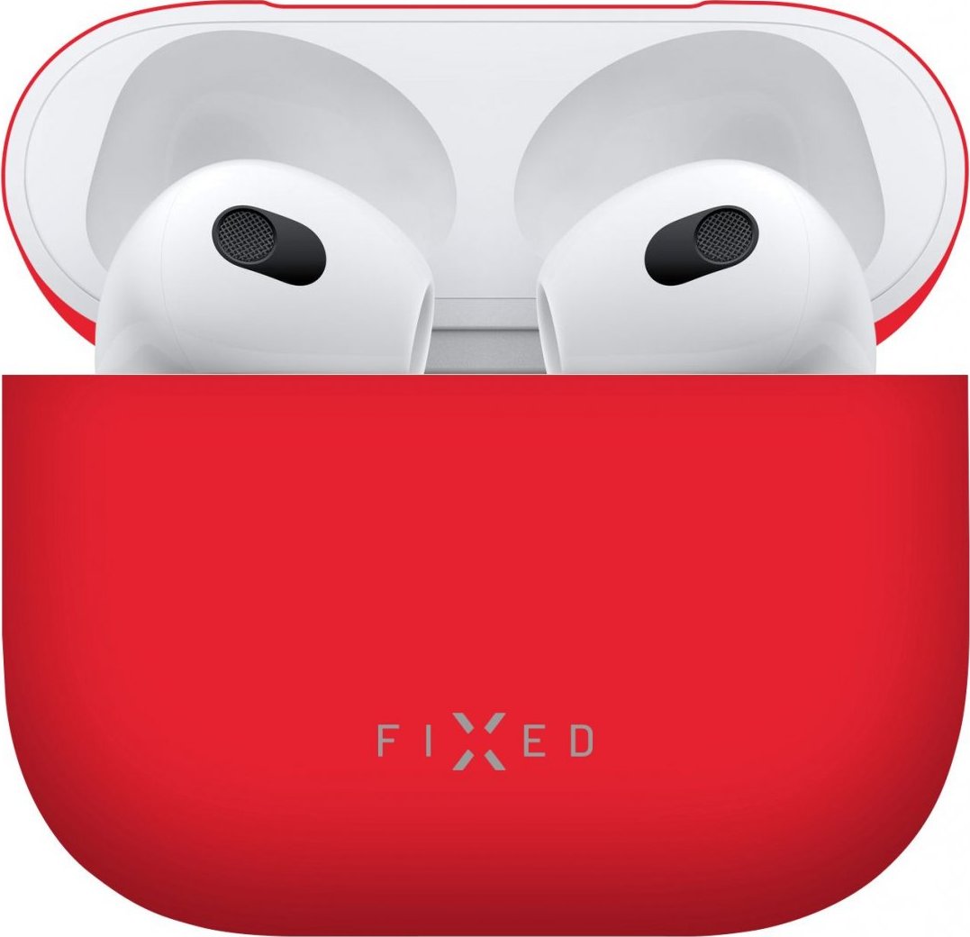Ultratenké silikonové pouzdro FIXED Silky pro Apple Airpods 3, červené