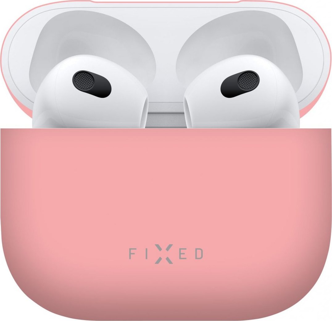 Ultratenké silikonové pouzdro FIXED Silky pro Apple Airpods 3, růžové