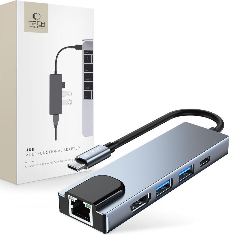 TECH-PROTECT V3-HUB ADAPTER 5IN1 GREY