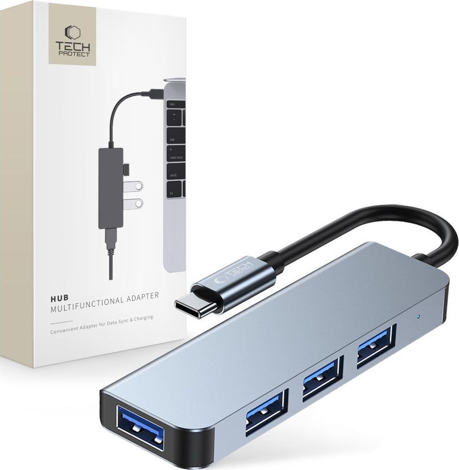 TECH-PROTECT V1-HUB ADAPTER 4IN1 GREY