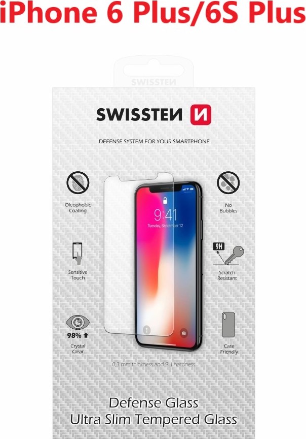 OCHRANNÉ TEMPEROVANÉ SKLO SWISSTEN PRO APPLE IPHONE 6 PLUS/6S PLUS RE 2,5D