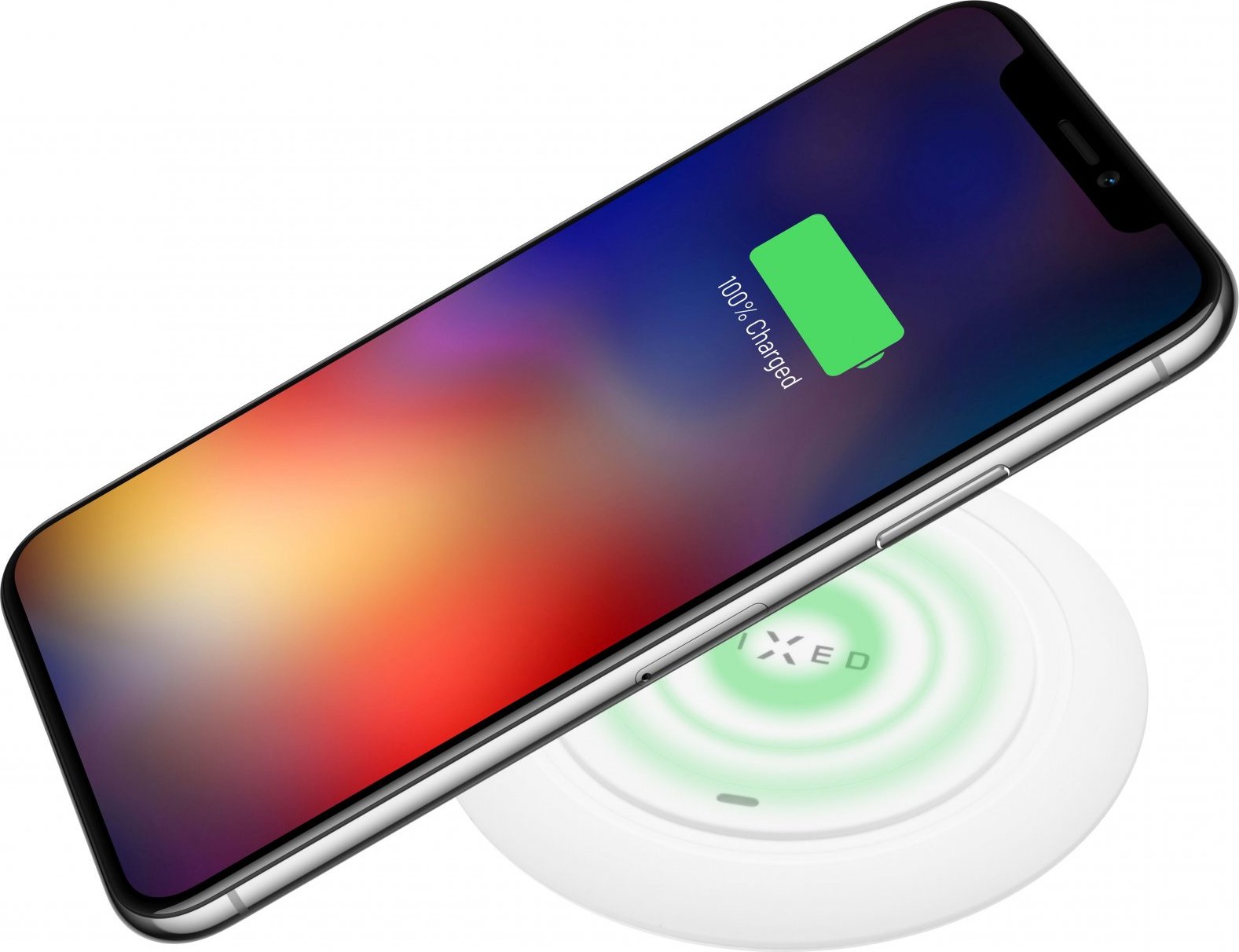 Podložka pro rychlé bezdrátové nabíjení telefonu FIXED Pad, 10W, bílá