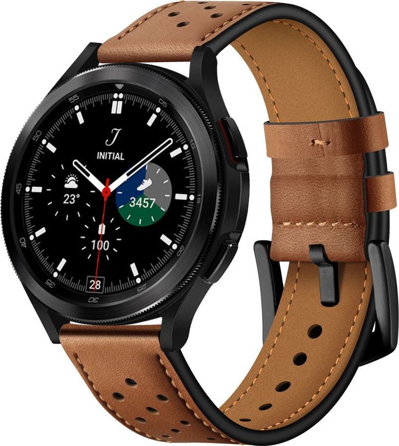TECH-PROTECT LEATHER SAMSUNG GALAXY WATCH 4 / 5 / 5 PRO / 6 / 7 / FE BROWN