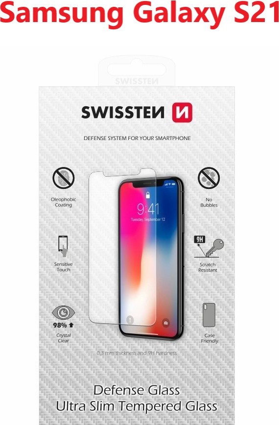 OCHRANNÉ TEMPEROVANÉ SKLO SWISSTEN PRO SAMSUNG G991 GALAXY S21 RE 2,5D