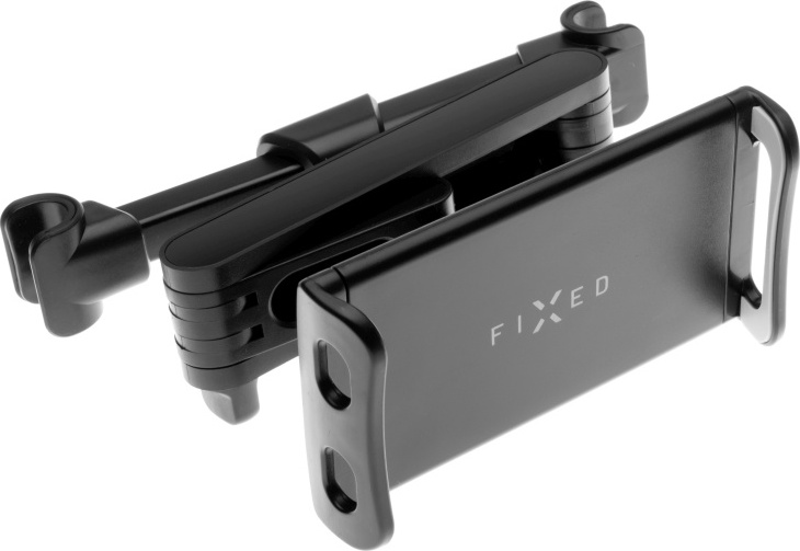 Univerzální držák pro tablety FIXED Tab Passenger 2 s uchycením do opěrky hlavy a s nastavitelným ramenem, černý