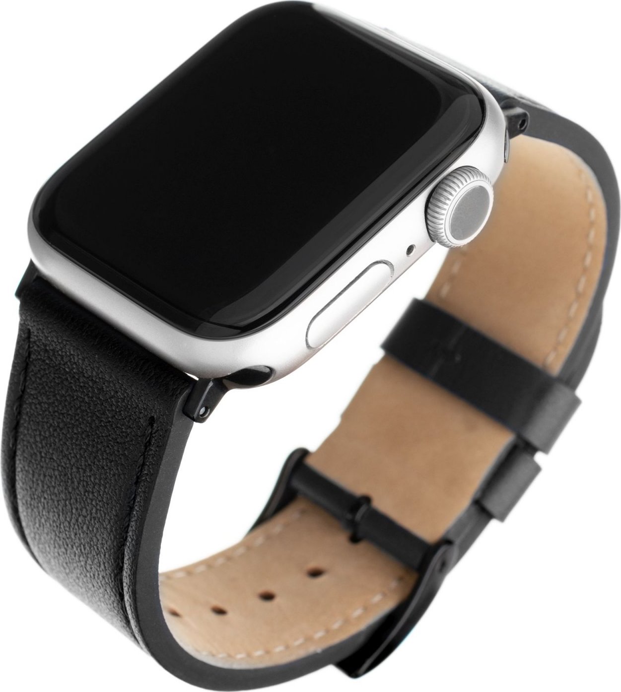 Kožený řemínek FIXED Leather Strap pro Apple Watch 42/44/45/46/49mm, černý