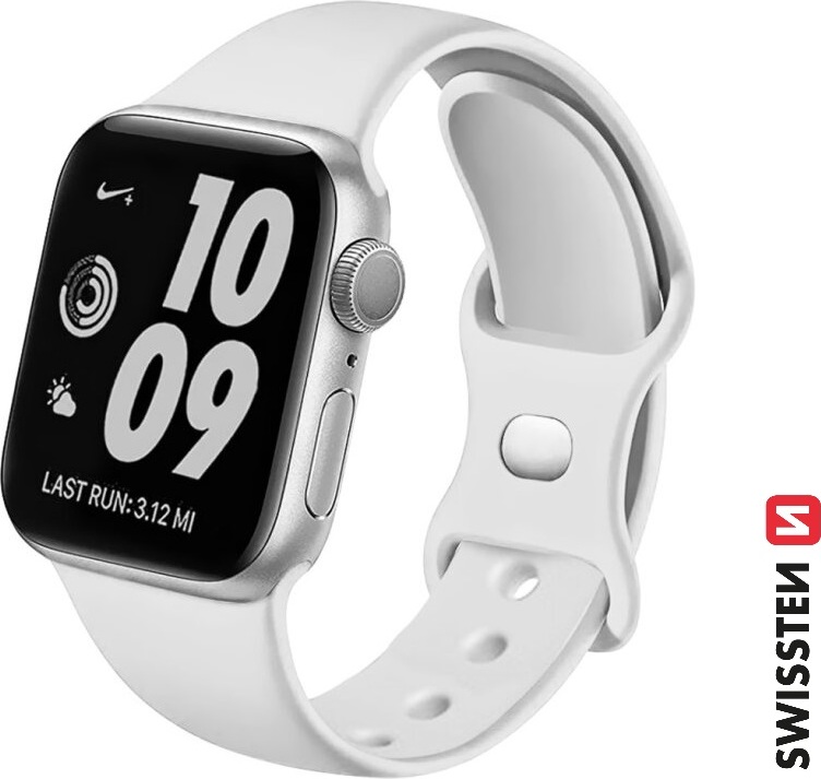 SWISSTEN ŘEMÍNEK PRO APPLE WATCH SILIKONOVÝ 42 / 44 / 45 / 49 mm BÍLÝ
