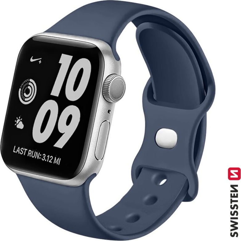 SWISSTEN ŘEMÍNEK PRO APPLE WATCH SILIKONOVÝ 42 / 44 / 45 / 49 mm MODRÝ