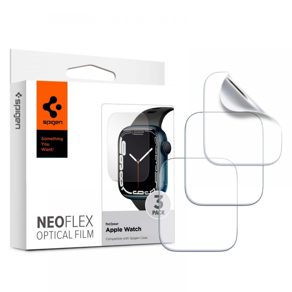 OCHRANNÁ FÓLIE SPIGEN NEO FLEX 3-PACK APPLE WATCH 4 / 5 / 6 / 7 / 8 / 9 / SE (44 / 45 MM) CLEAR