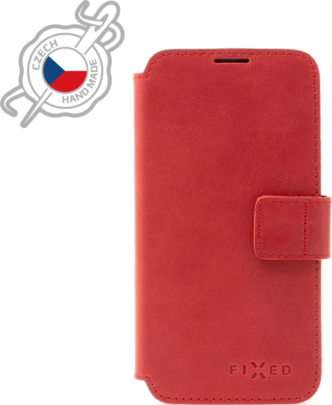 Kožené pouzdro typu kniha FIXED ProFit pro Apple iPhone 13, červené