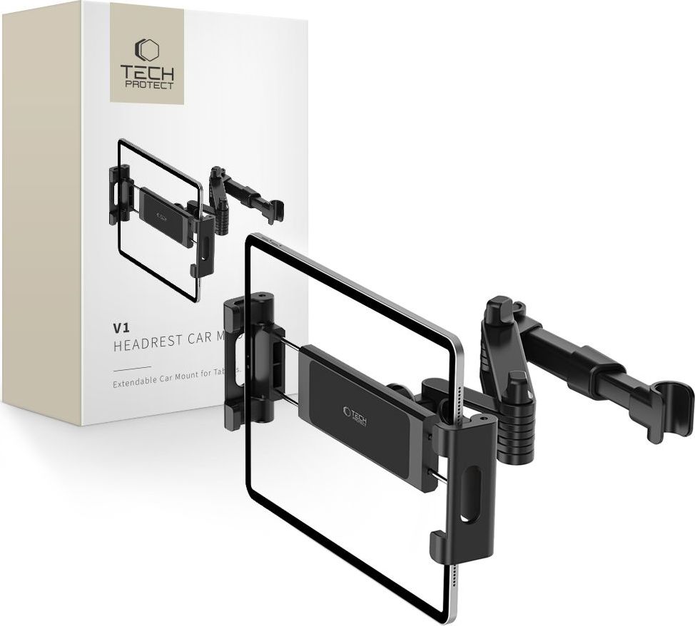 TECH-PROTECT DRŽÁK PRO TABLETY DO AUTA STRETCHABLE HEADREST CAR MOUNT, BLACK