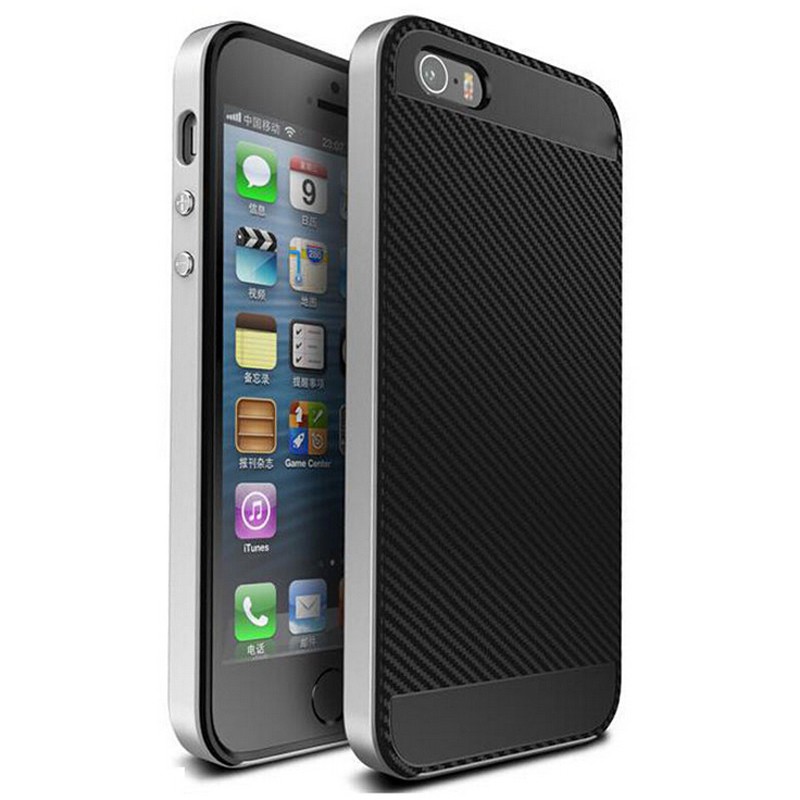 Kryt Clearo Carbon Hybrid Armor, Grey - pro iPhone 5/5S/SE