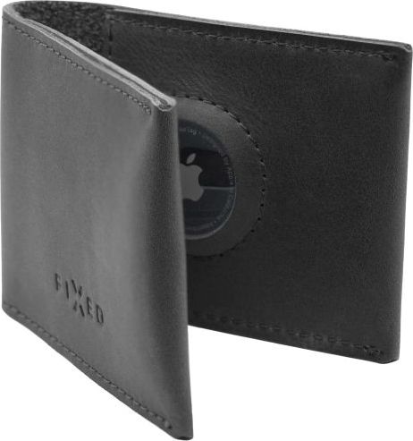 Kožená peněženka FIXED Wallet for AirTag z pravé hovězí kůže, černá