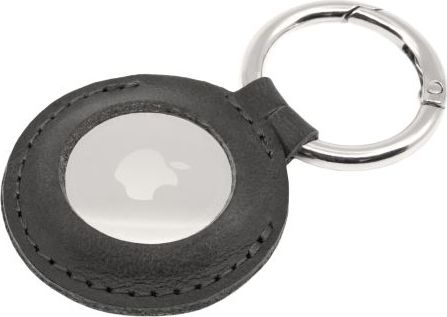 Pouzdro FIXED Case for AirTag z pravé hovězí kůže s karabinou, černé