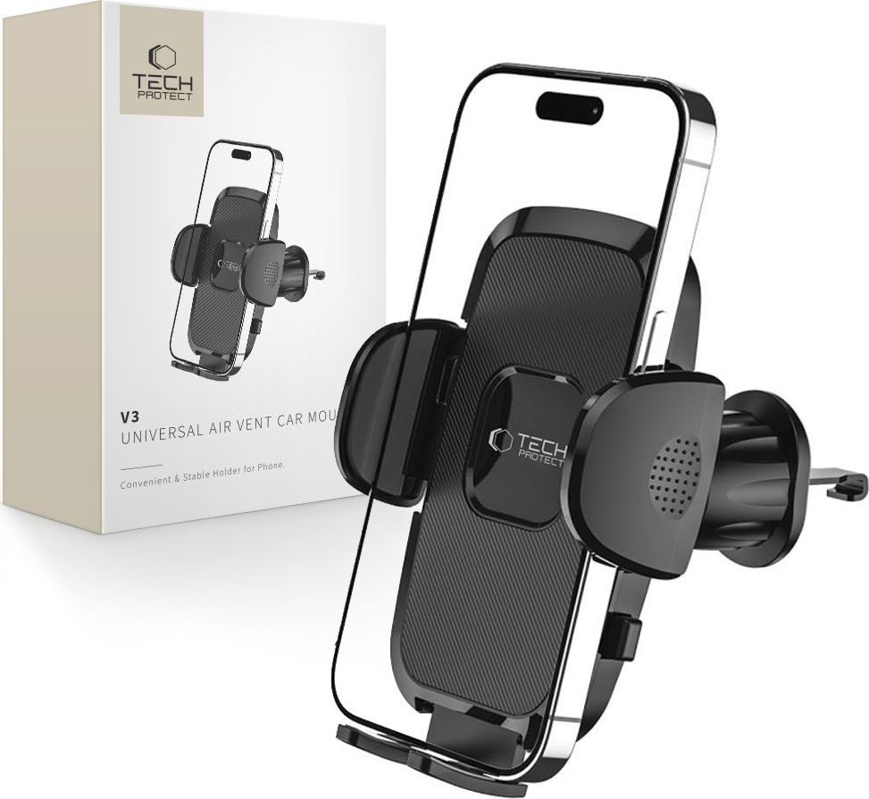 TECH-PROTECT V3 UNIVERSAL VENT CAR MOUNT BLACK - držák na telefon do ventilace automobilu