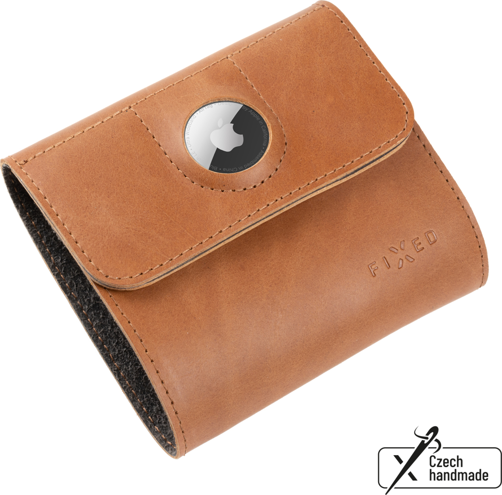 Kožená peněženka FIXED Classic Wallet for AirTag z pravé hovězí kůže, hnědá