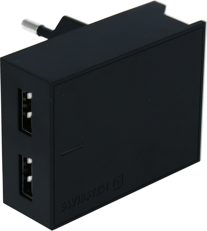 SWISSTEN SÍŤOVÝ ADAPTÉR SMART IC 2x USB 3A POWER + DATOVÝ KABEL USB / LIGHTNING MFi 1,2 M ČERNÝ